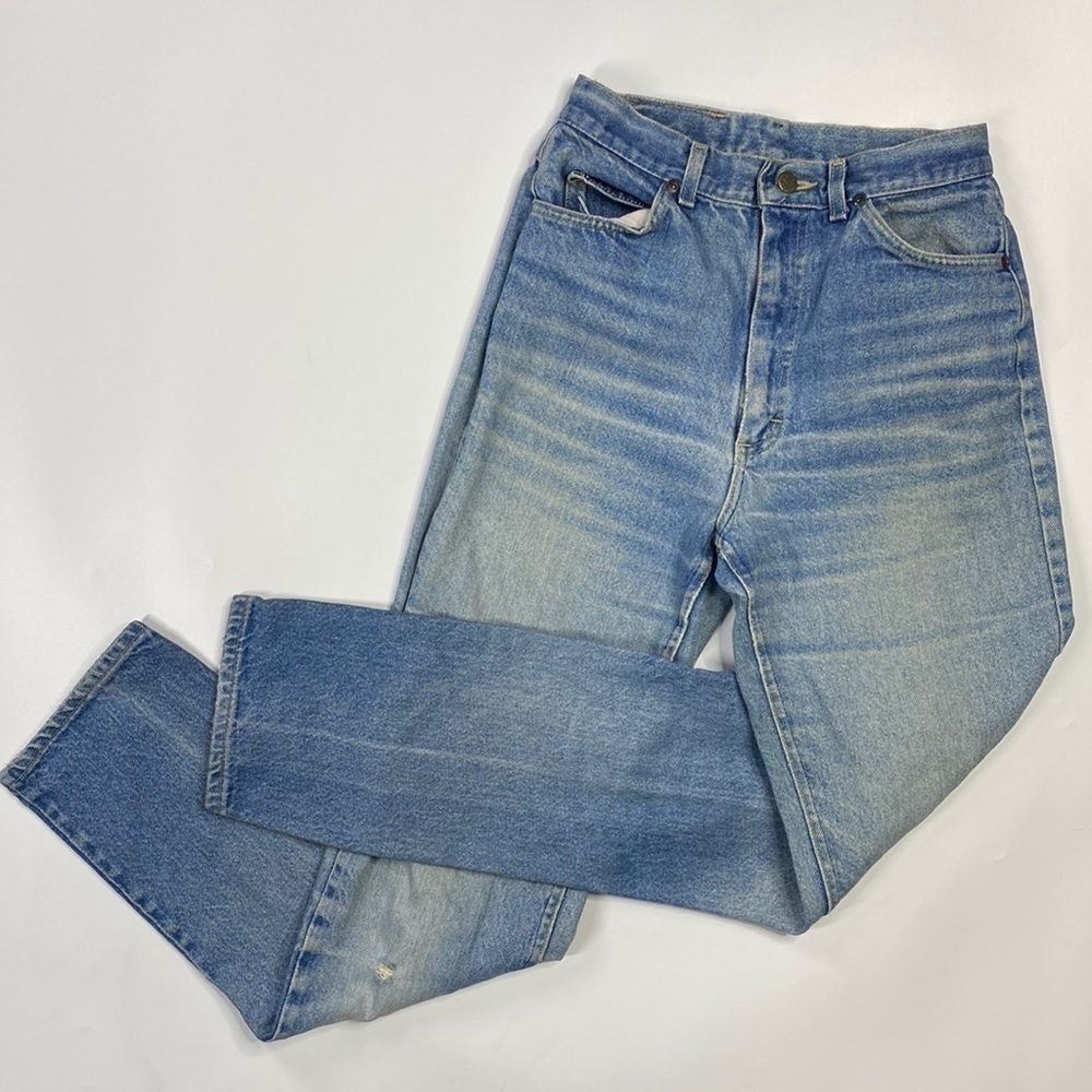 Vintage LEE Denim Tapered Leg Jeans Size 11 Long (26x33)